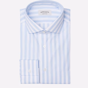 Light Blue Cotton Poplin Stripe Shirt