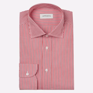 Red Cotton Poplin Stripe Shirt