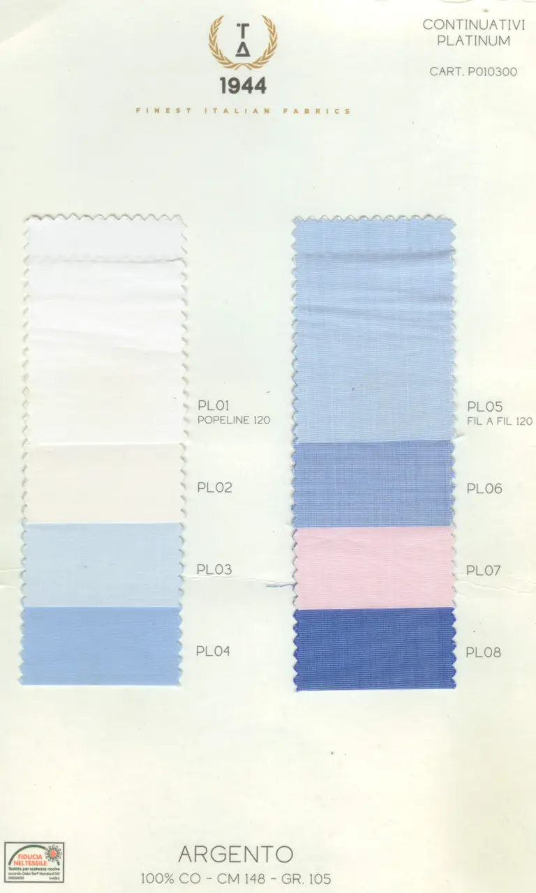 Cartella colore tessuti ARGENTO