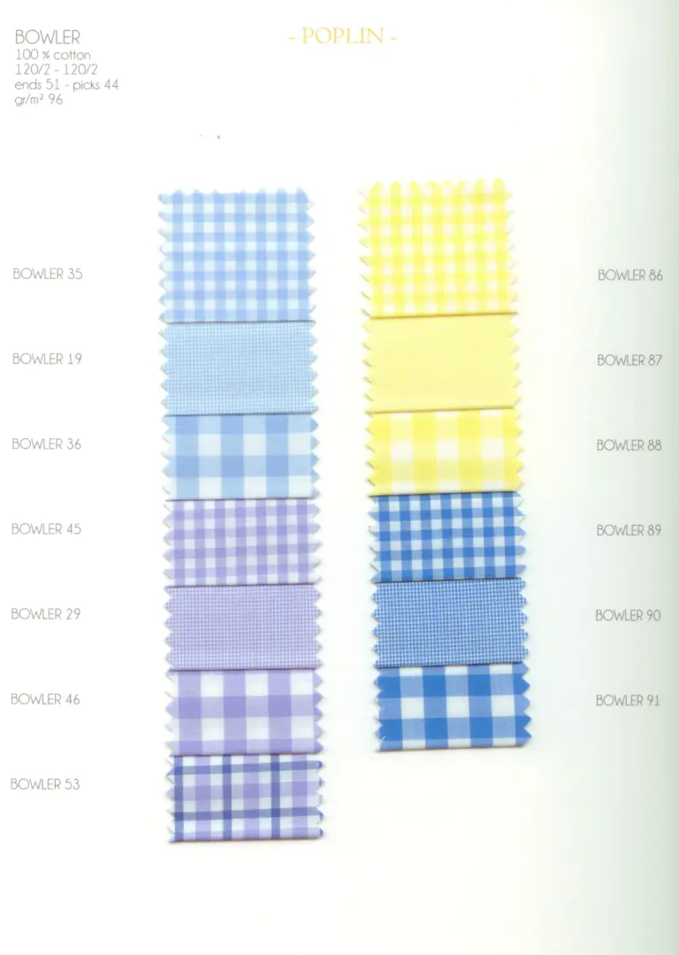 Cartella colore tessuti BOWLER