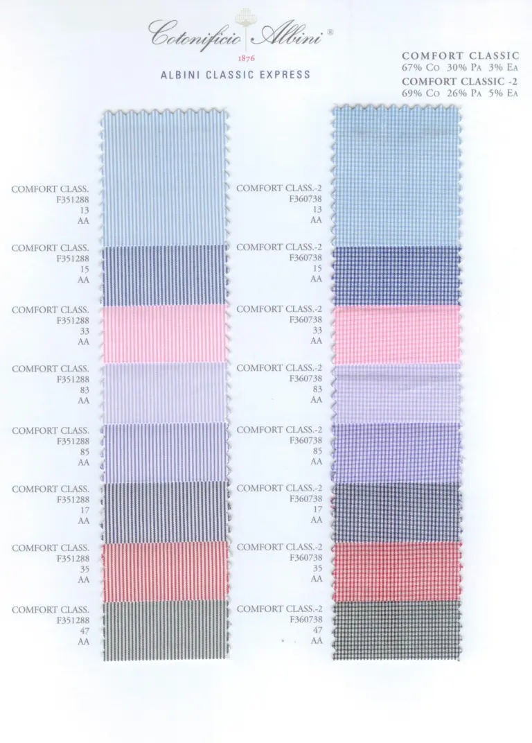 Cartella colore tessuti COMFORT CLASSIC