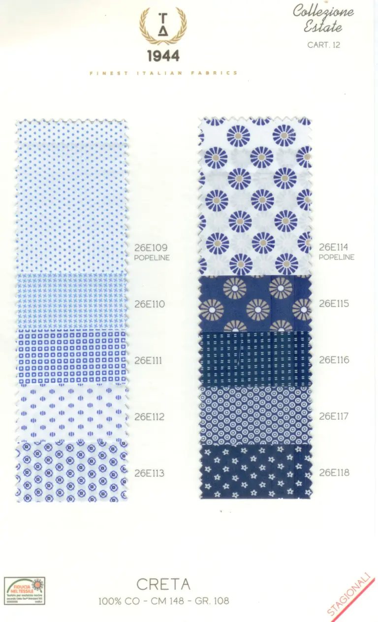 Cartella colore tessuti CRETA