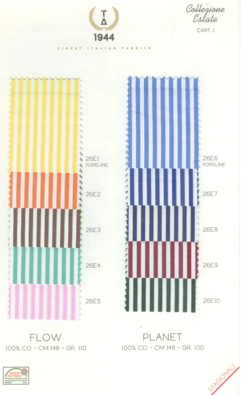Cartella colore tessuti FLOW PLANET