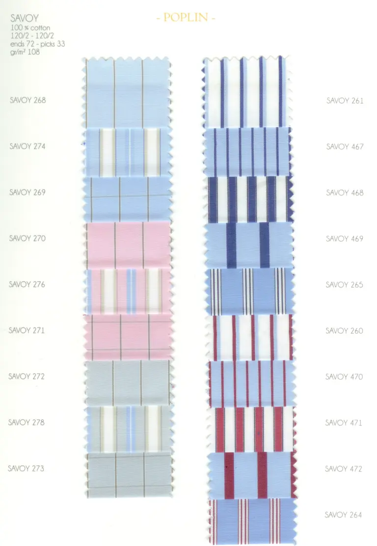 Cartella colore tessuti SAVOY