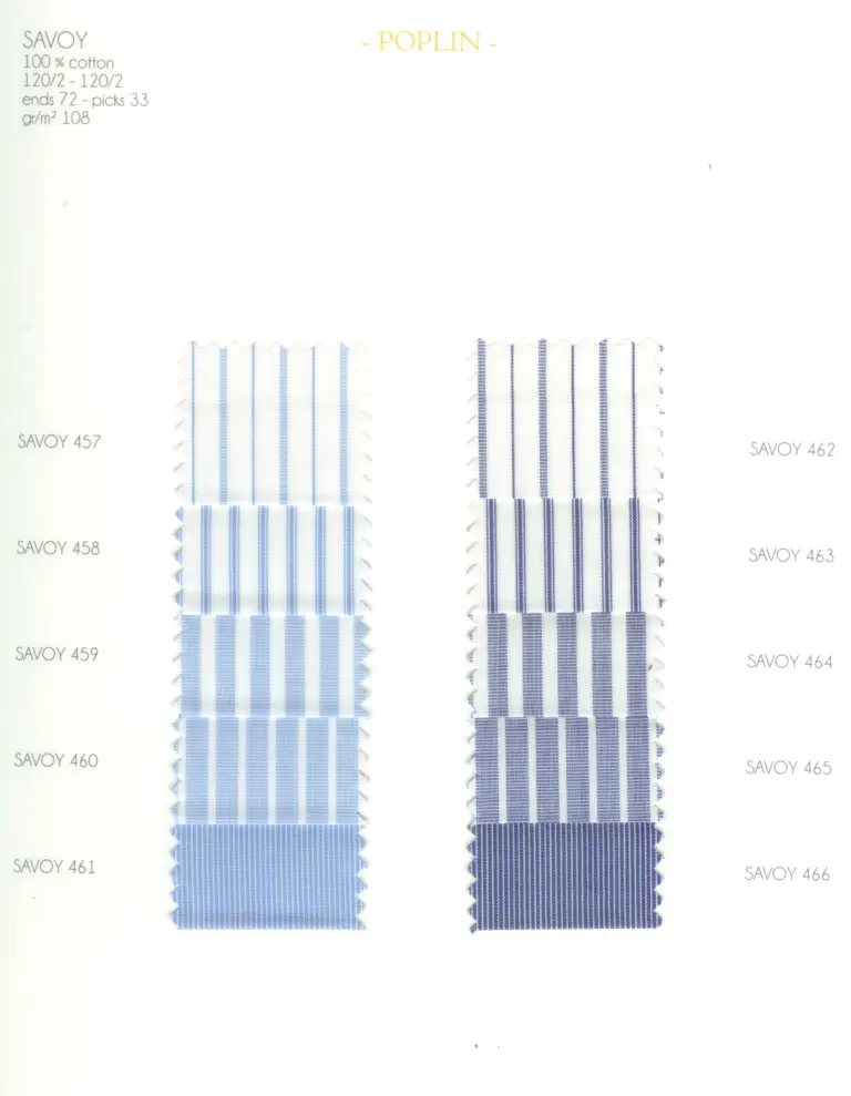 Cartella colore tessuti SAVOY