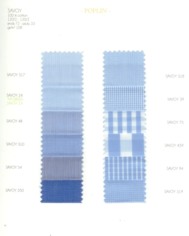 Cartella colore tessuti SAVOY