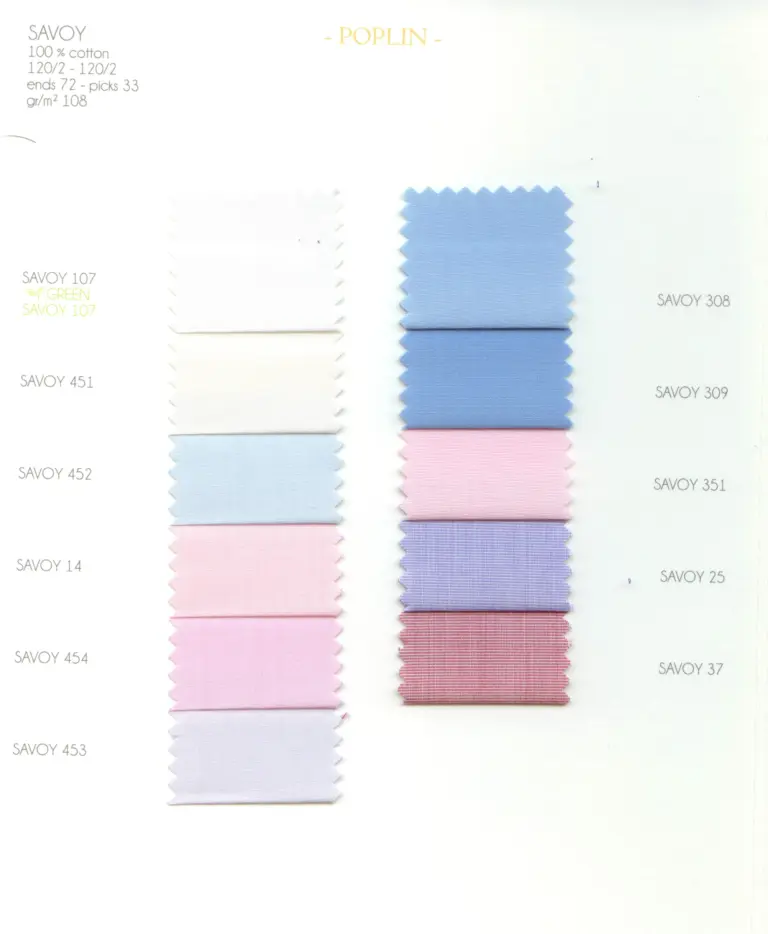 Cartella colore tessuti SAVOY