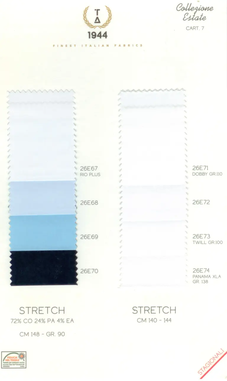 Cartella colore tessuti STRETCH