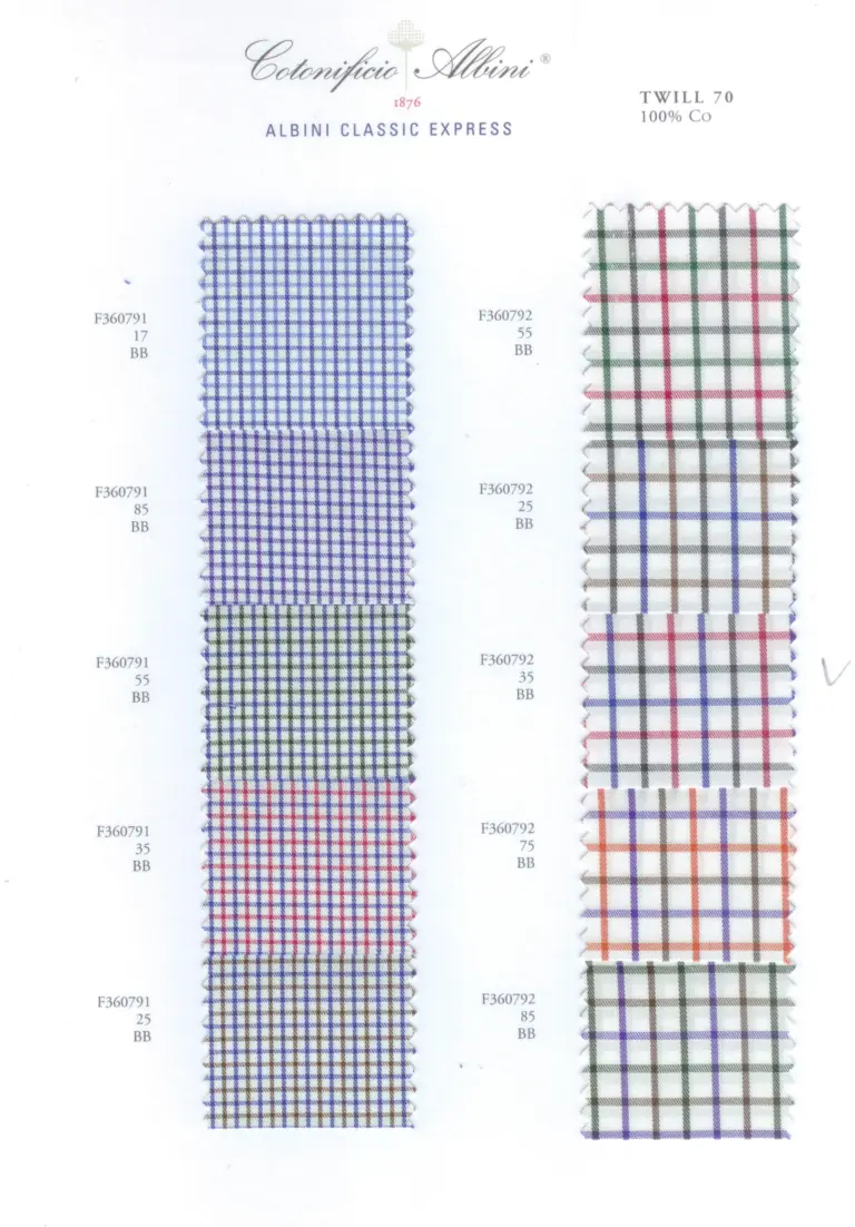 Cartella colore tessuti TWILL 70