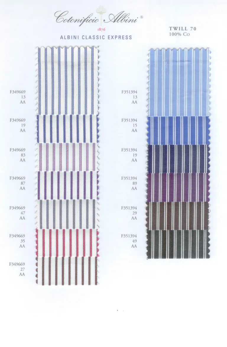Cartella colore tessuti TWILL 70